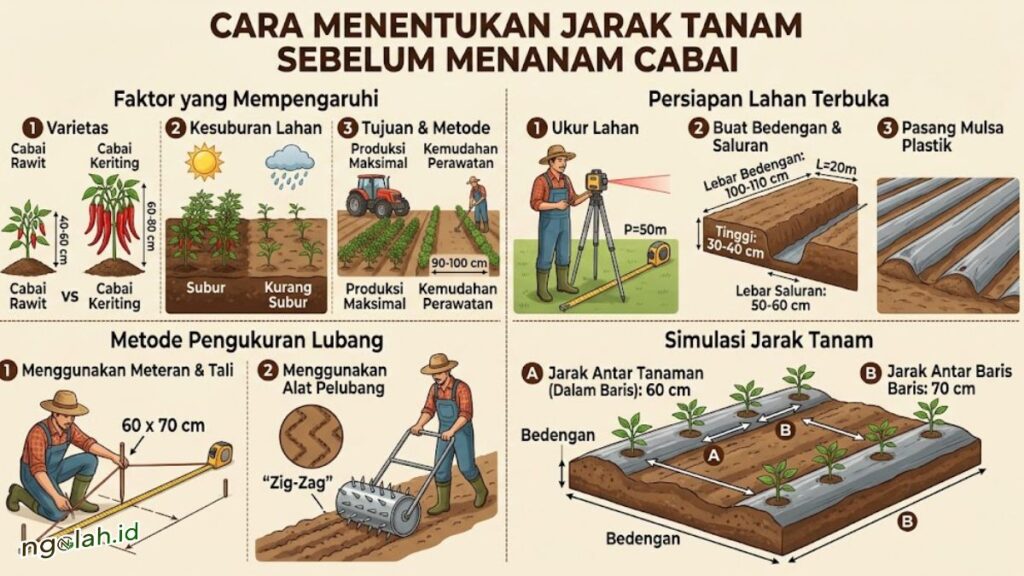 Jarak Tanam Cabai yang Ideal agar Tanaman Sehat dan Berbuah Lebat 3 Cara Menentukan Jarak Tanam Sebelum Menanam Cabai